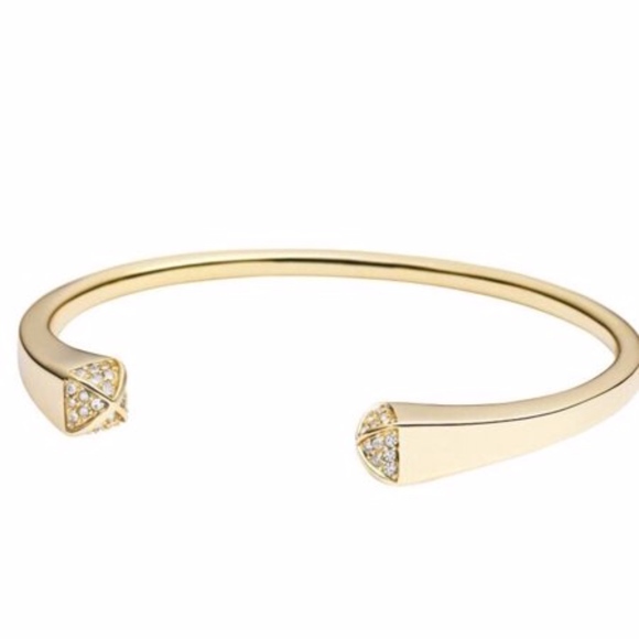 Michael Kors Gold Pave Pyramid Cuff Bracelet - Picture 1 of 7